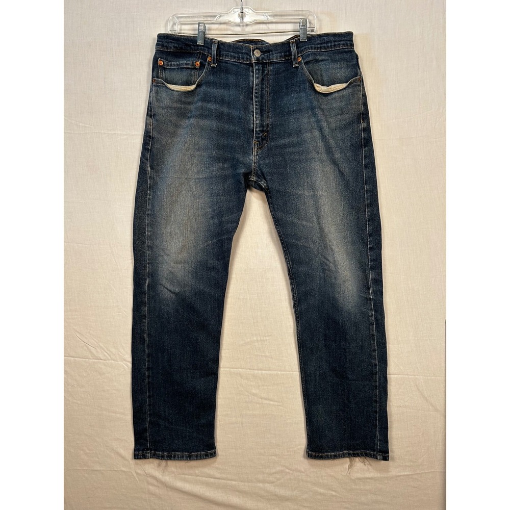 Levis 505 Regular Fit Mens Jeans 38x30 Great Fade Medium Wash Straight Leg Denim